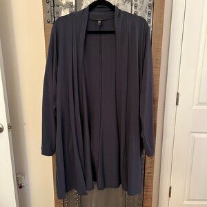 Eileen Fisher Stretch Jersey Knit Open Front Long Cardigan - XL